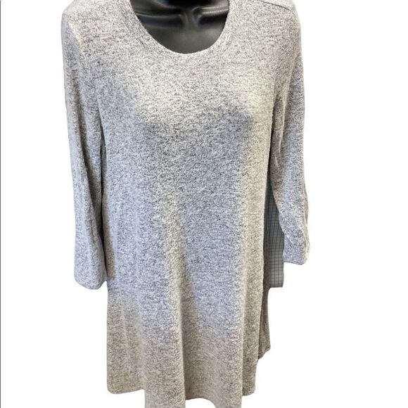 FORTUNE + IVY, Women’s Regina Hacci Knit Dress Sz‎ L, Heather Gray, Long Sleeves - Picture 2 of 12